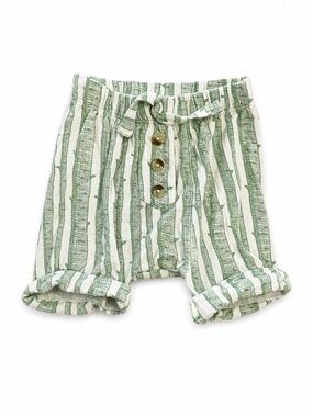 Kate Quinn Bamboo Shorts 0-3M Green Bamboo Stalk Print Drawstring